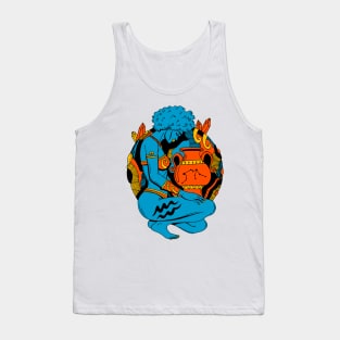 Orange Blue Aquarius Beauty Tank Top